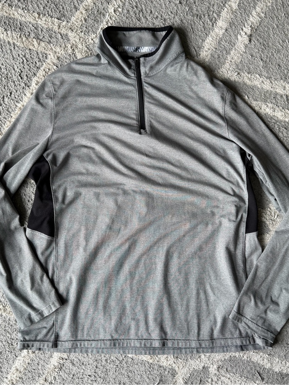 Puma Gray Half-Zip Sweater with Black Panels